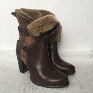 Ugg Jayne Leather Heeled Boots, Excellent Condition Sz 9.5